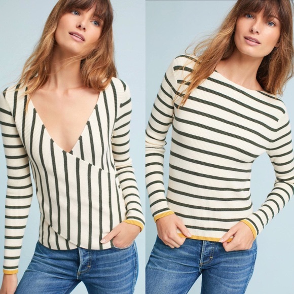 Anthropologie Sweaters - Anthropologie Moth Glyn Reversible Wrap Pullover